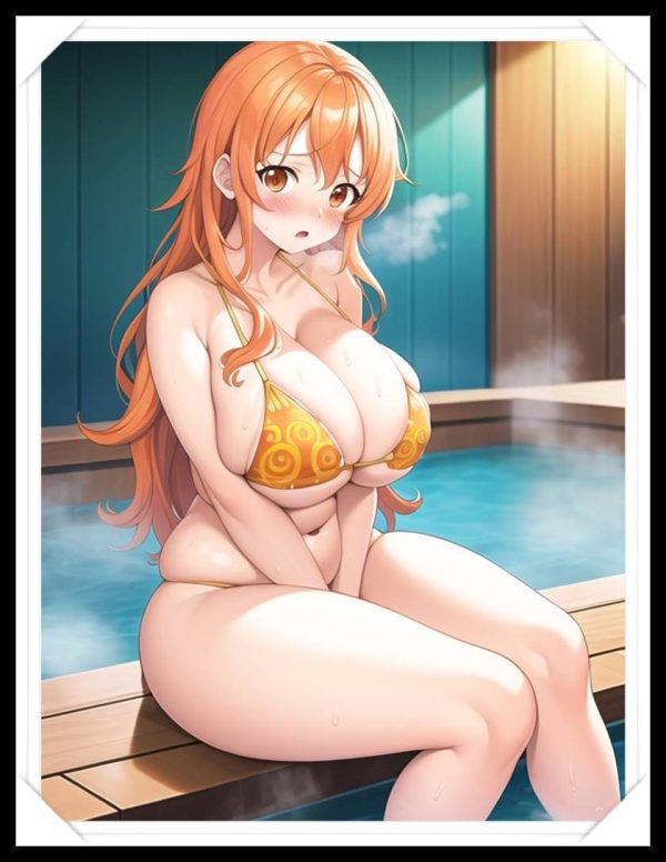 NAMI Waifu Anime Girl - One Piece - Poster in A4 Alta Qualità (Hentai, Sexy)