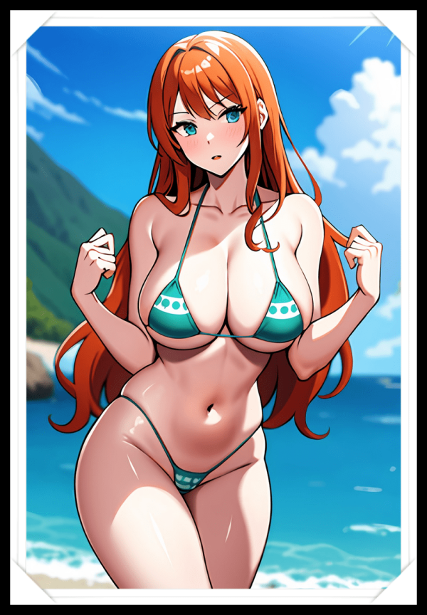 NAMI Waifu Anime Girl - One Piece - Poster in A4 Alta Qualità (Hentai, Sexy)