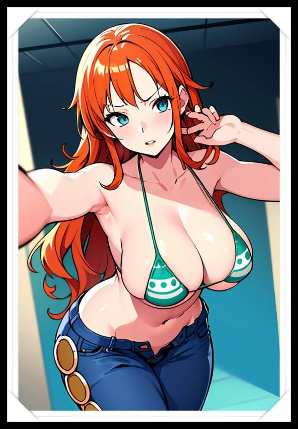 NAMI Waifu Anime Girl - One Piece - Poster in A4 Alta Qualità (Hentai, Sexy)