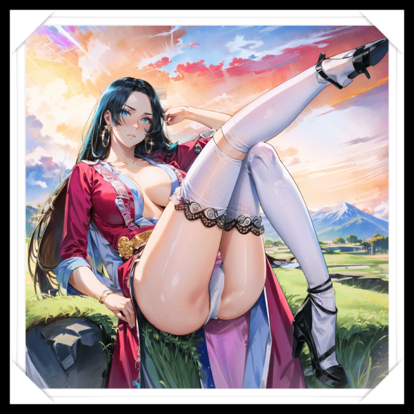 BOA HANCOCK Waifu Anime Girl - One Piece - Poster in A4 Alta Qualità (Hentai, Sexy)