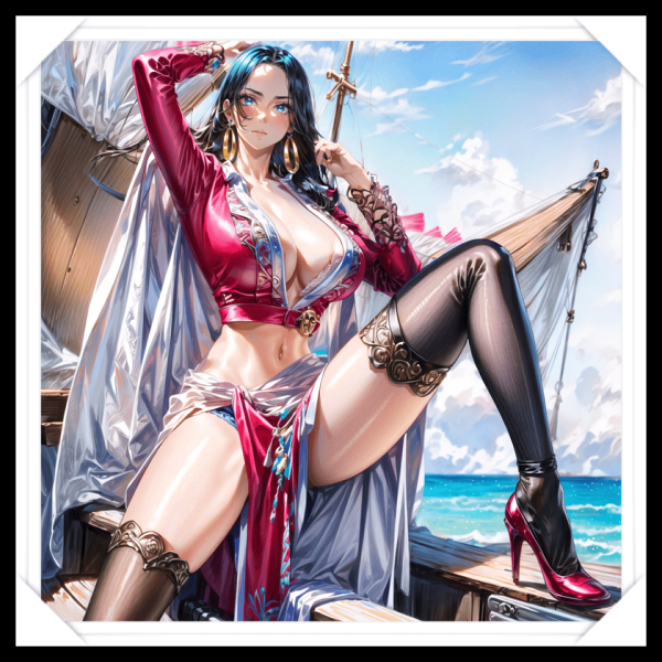 BOA HANCOCK Waifu Anime Girl - One Piece - Poster in A4 Alta Qualità (Hentai, Sexy)