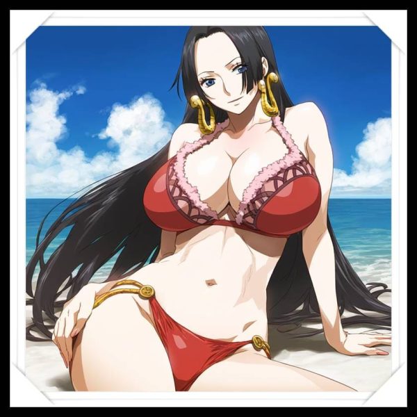 BOA HANCOCK Waifu Anime Girl - One Piece - Poster in A4 Alta Qualità (Hentai, Sexy)