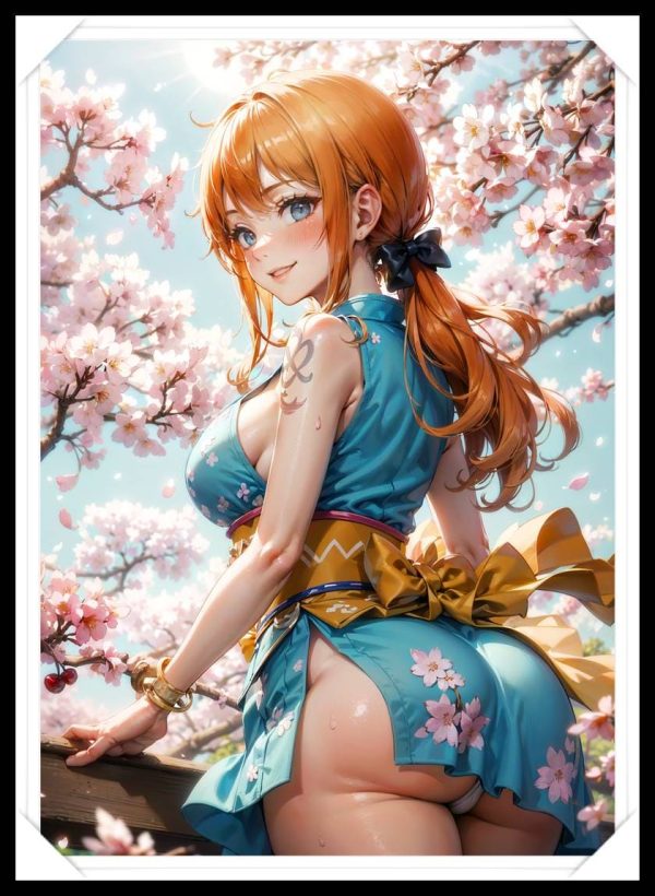 NAMI Waifu Anime Girl - One Piece - Poster in A4 Alta Qualità (Hentai, Sexy)