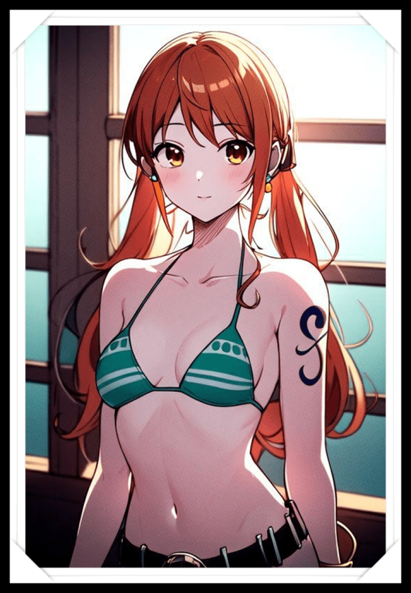 NAMI Waifu Anime Girl - One Piece - Poster in A4 Alta Qualità (Hentai, Sexy)