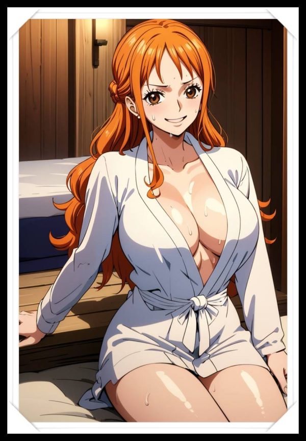 NAMI Waifu Anime Girl - One Piece - Poster in A4 Alta Qualità (Hentai, Sexy)