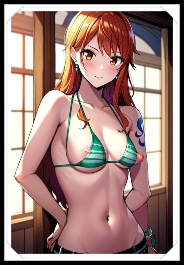 NAMI Waifu Anime Girl - One Piece - Poster in A4 Alta Qualità (Hentai, Sexy)