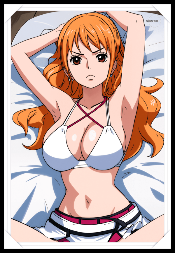 NAMI Waifu Anime Girl - One Piece - Poster in A4 Alta Qualità (Hentai, Sexy)