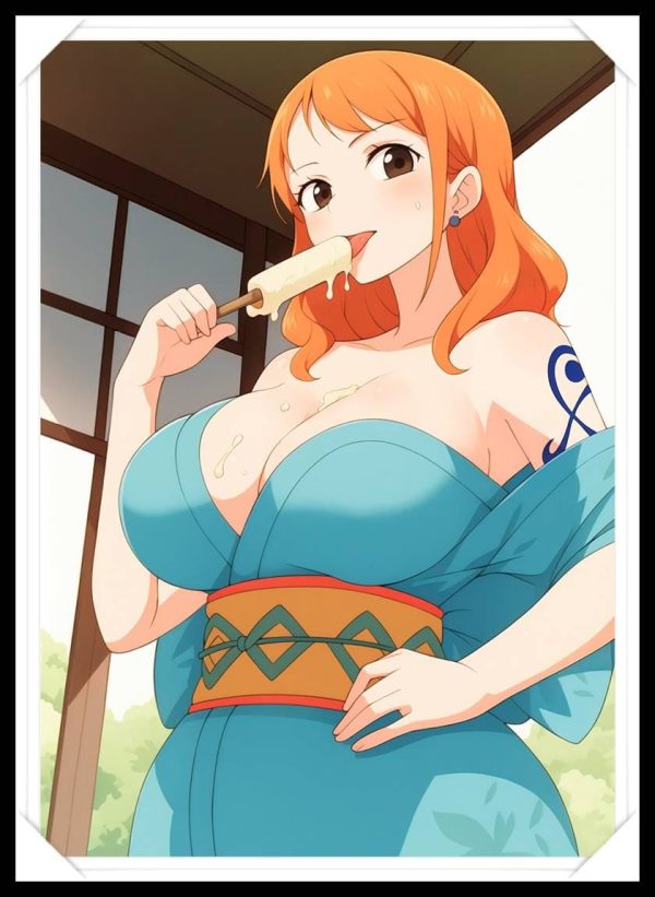 NAMI Waifu Anime Girl - One Piece - Poster in A4 Alta Qualità (Hentai, Sexy)